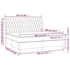 Vidaxl Box spring postelja z vzmetnico LED črna 200x200 cm žamet