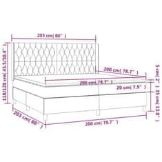 Vidaxl Box spring postelja z vzmetnico LED roza 200x200 cm žamet