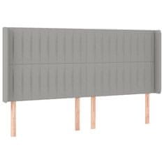 Vidaxl Box spring postelja z vzmetnico LED sv. siva 180x200 cm blago