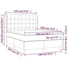 Vidaxl Box spring postelja z vzmetnico LED taupe 140x190 cm blago