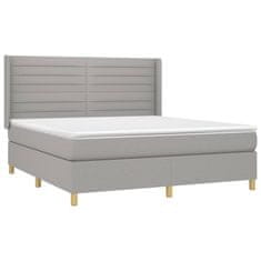 Vidaxl Box spring postelja z vzmetnico svetlo siva 180x200 cm blago