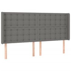 Vidaxl Box spring postelja z vzmetnico LED temno siva 180x200 cm blago
