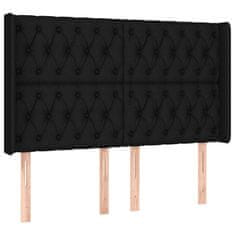 Vidaxl Box spring postelja z vzmetnico LED črna 160x200 cm blago