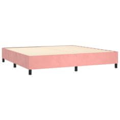 Vidaxl Box spring postelja z vzmetnico LED roza 200x200 cm žamet