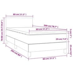 Vidaxl Box spring postelja z vzmetnico krem 80x200 cm blago