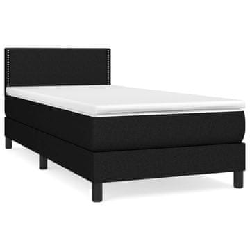 Vidaxl Box spring postelja z vzmetnico črn 90x190 cm blago