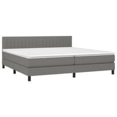 Vidaxl Box spring postelja z vzmetnico temno siva 200x200 cm blago