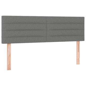 Vidaxl Posteljno vzglavje temno siva 144x5x78/88 cm blago