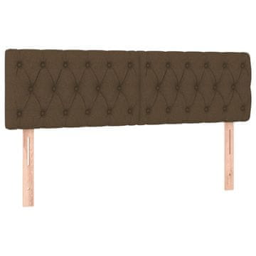 Vidaxl Posteljno vzglavje temno rjava 144x7x78/88 cm blago