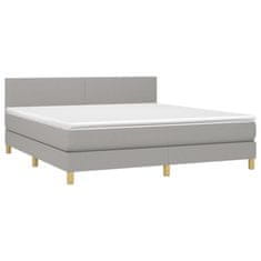 Vidaxl Box spring postelja z vzmetnico svetlo siva 160x200 cm žamet
