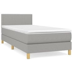 Vidaxl Box spring postelja z vzmetnico svetlo siva 80x200 cm blago