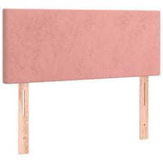 Greatstore Box spring postelja z vzmetnico LED roza 90x190 cm žamet