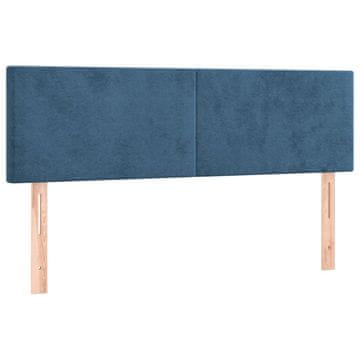 Vidaxl Posteljno vzglavje temno modra 144x5x78/88 cm žamet