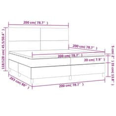 Vidaxl Box spring postelja z vzmetnico črna 200x200 cm žamet
