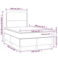 Vidaxl Box spring postelja z vzmetnico roza 120x200 cm žamet