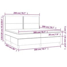 Vidaxl Box spring postelja z vzmetnico moder 200x200 cm blago