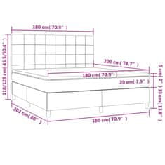 Vidaxl Box spring postelja z vzmetnico svetlo siva 180x200 cm blago