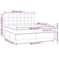 Vidaxl Box spring postelja z vzmetnico temno siva 200x200 cm blago