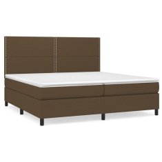 Vidaxl Box spring postelja z vzmetnico temno rjav 200x200 cm blago