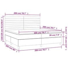 Vidaxl Box spring postelja z vzmetnico črna 200x200 cm žamet