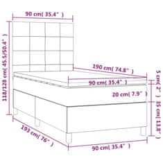 Vidaxl Box spring postelja z vzmetnico črn 90x190 cm žamet