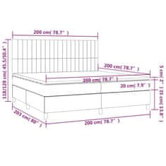 Vidaxl Box spring postelja z vzmetnico temno rjav 200x200 cm blago