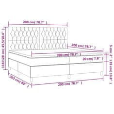 Vidaxl Box spring postelja z vzmetnico črn 200x200 cm blago