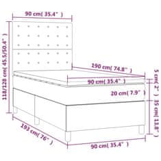 Vidaxl Box spring postelja z vzmetnico roza 90x190 cm žamet