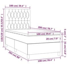 Vidaxl Box spring postelja z vzmetnico črna 100x200 cm blago