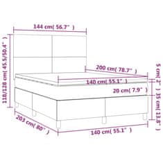 Vidaxl Box spring postelja z vzmetnico krem 140x200 cm blago