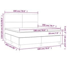 Vidaxl Box spring postelja z vzmetnico črna 180x200 cm žamet