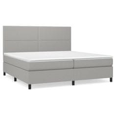Vidaxl Box spring postelja z vzmetnico svetlo siva 200x200 cm blago