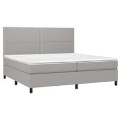 Vidaxl Box spring postelja z vzmetnico svetlo siva 200x200 cm blago