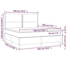 Vidaxl Box spring postelja z vzmetnico taupe 180x200 cm blago
