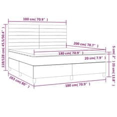 Vidaxl Box spring postelja z vzmetnico krem 180x200 cm blago