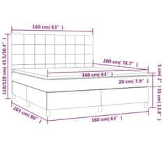 Vidaxl Box spring postelja z vzmetnico roza 160x200 cm žamet