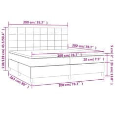 Vidaxl Box spring postelja z vzmetnico svetlo siva 200x200 cm žamet