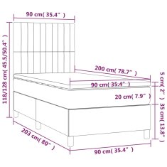 Vidaxl Box spring postelja z vzmetnico taupe 90x200 cm blago