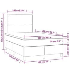 Vidaxl Box spring postelja z vzmetnico črna 120x200 cm žamet