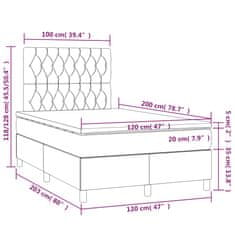 Vidaxl Box spring postelja z vzmetnico črn 120x200 cm blago