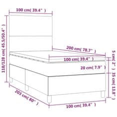 Vidaxl Box spring postelja z vzmetnico kapučino 100x200cm umetno usnje