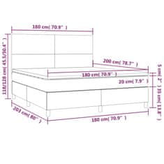 Vidaxl Box spring postelja z vzmetnico črna 180x200 cm blago