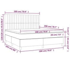 Vidaxl Box spring postelja z vzmetnico svetlo siva 180x200 cm žamet