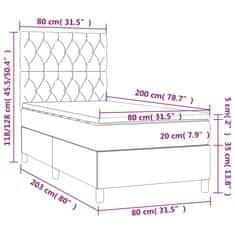 Vidaxl Box spring postelja z vzmetnico moder 80x200 cm blago