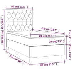 Vidaxl Box spring postelja z vzmetnico temno siva 80x200 cm blago