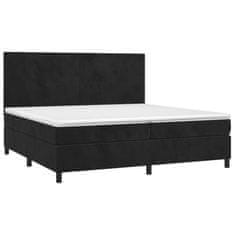 Vidaxl Box spring postelja z vzmetnico črna 200x200 cm žamet