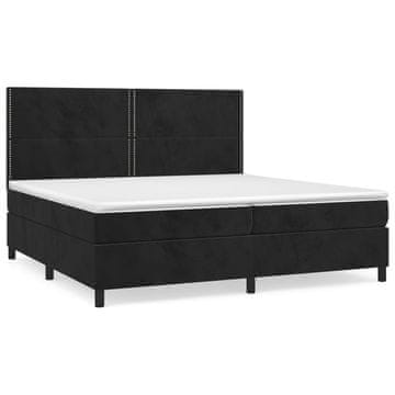 Vidaxl Box spring postelja z vzmetnico črna 200x200 cm žamet