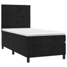 Vidaxl Box spring postelja z vzmetnico črna 90x200 cm žamet