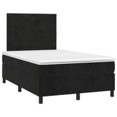 Vidaxl Box spring postelja z vzmetnico črna 120x200 cm žamet