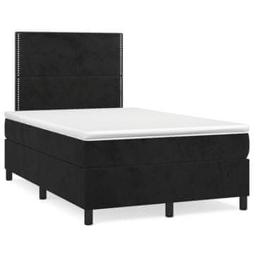 Vidaxl Box spring postelja z vzmetnico črna 120x200 cm žamet
